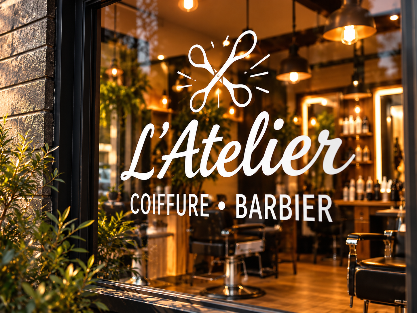 Lettrage adhésif sur vitrine