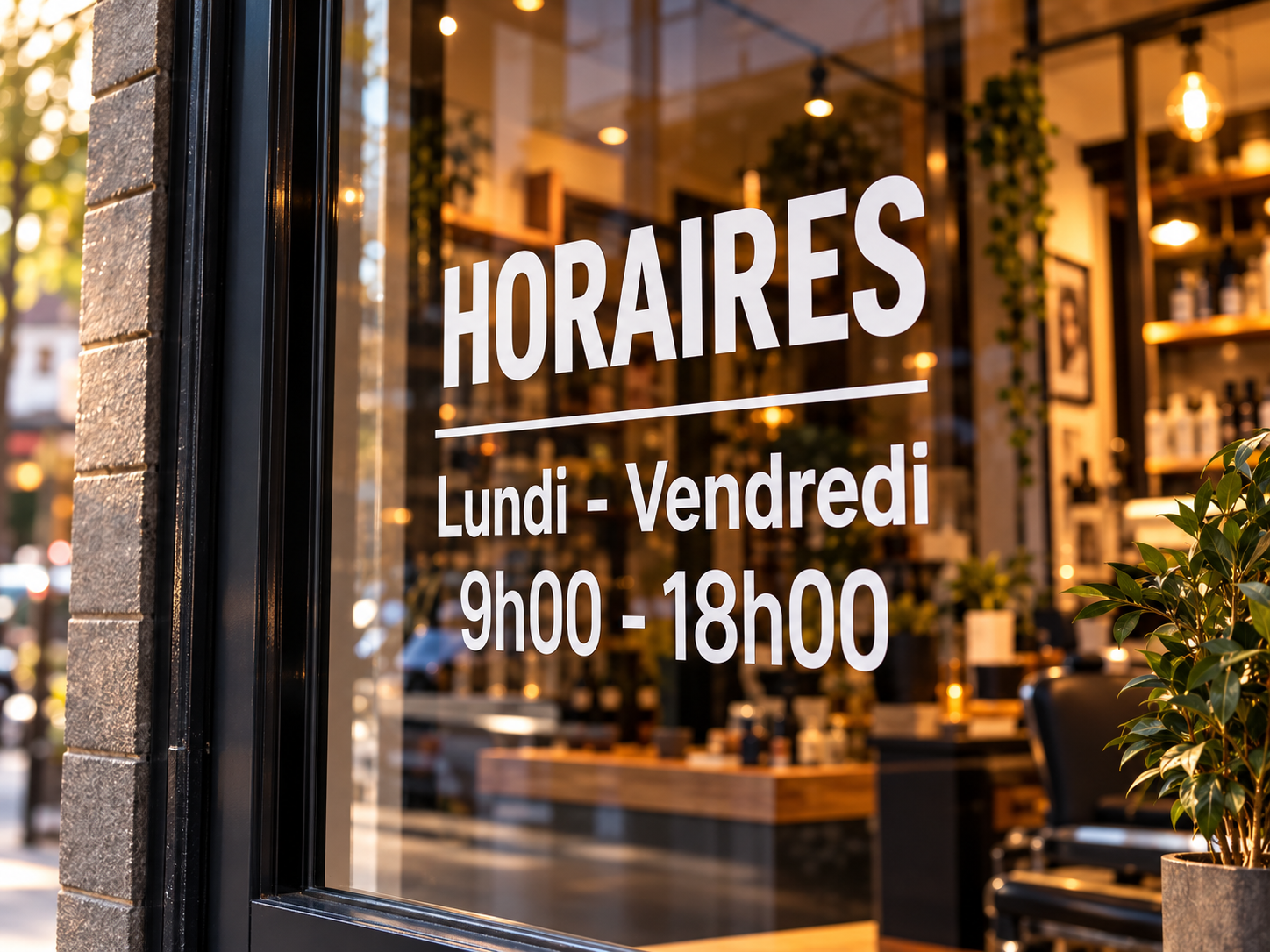 Sticker vitrine horaires
